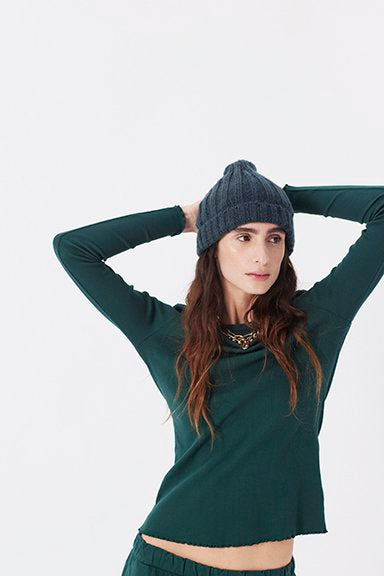 Gorro Mohair Dark Green, U
