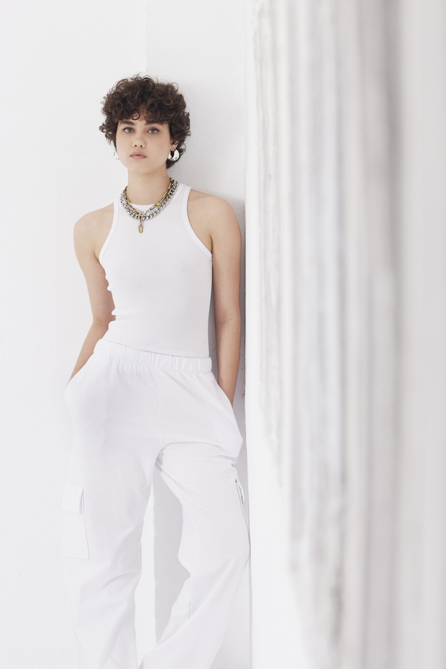 Cargo Pants Felpa White, M