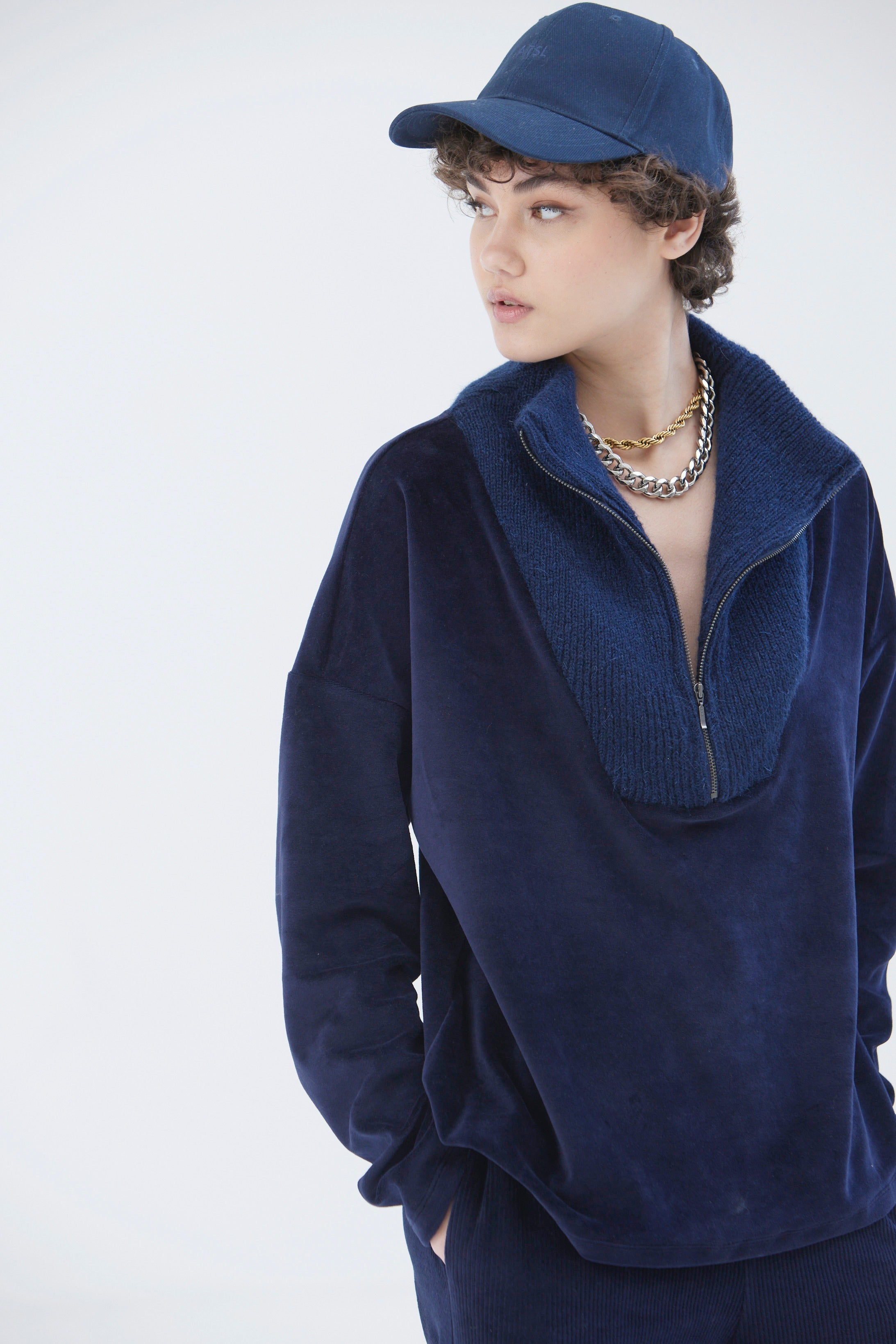 Zipper Sweatshirt Velvet