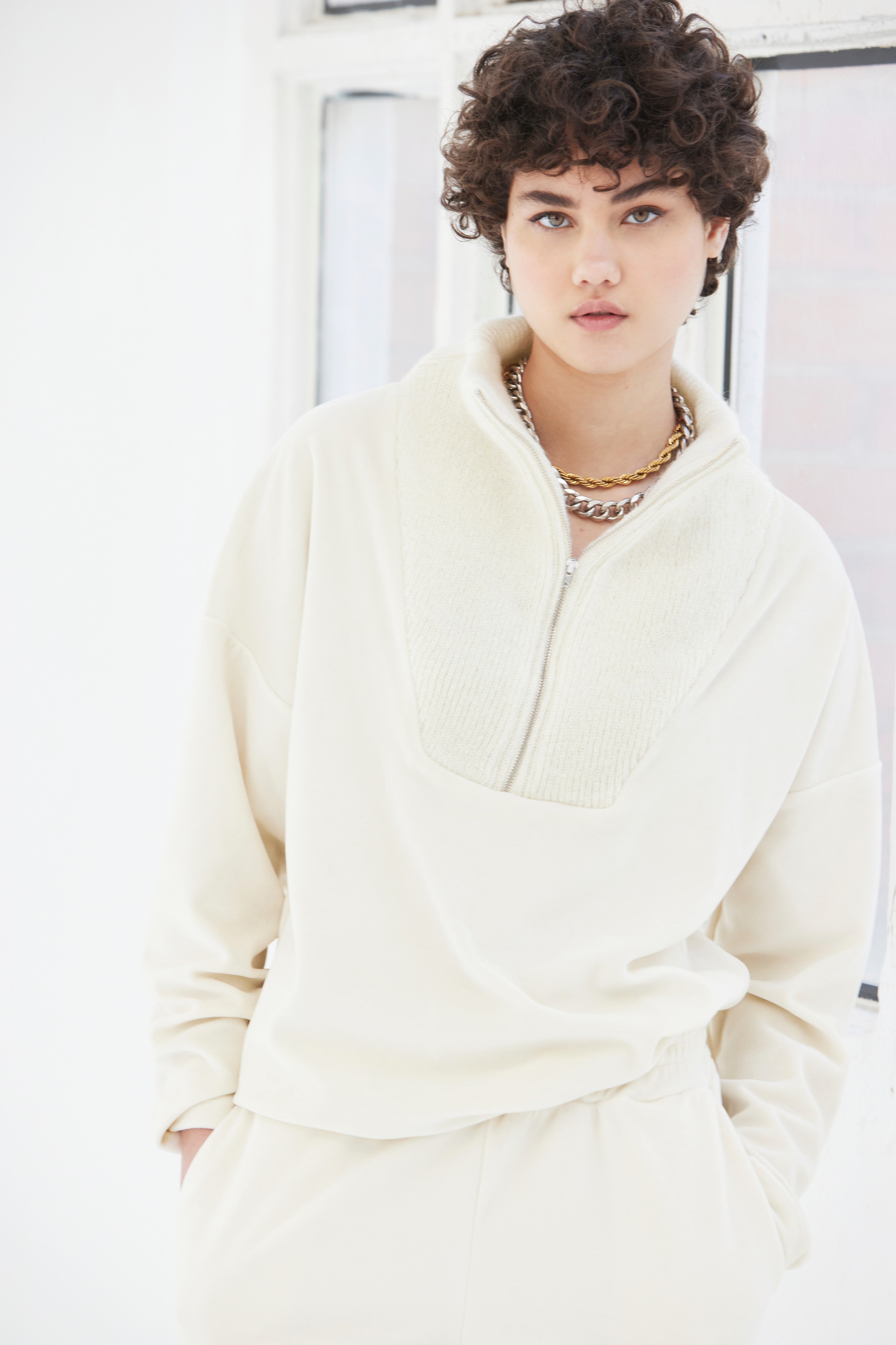 Zipper Sweatshirt Velvet