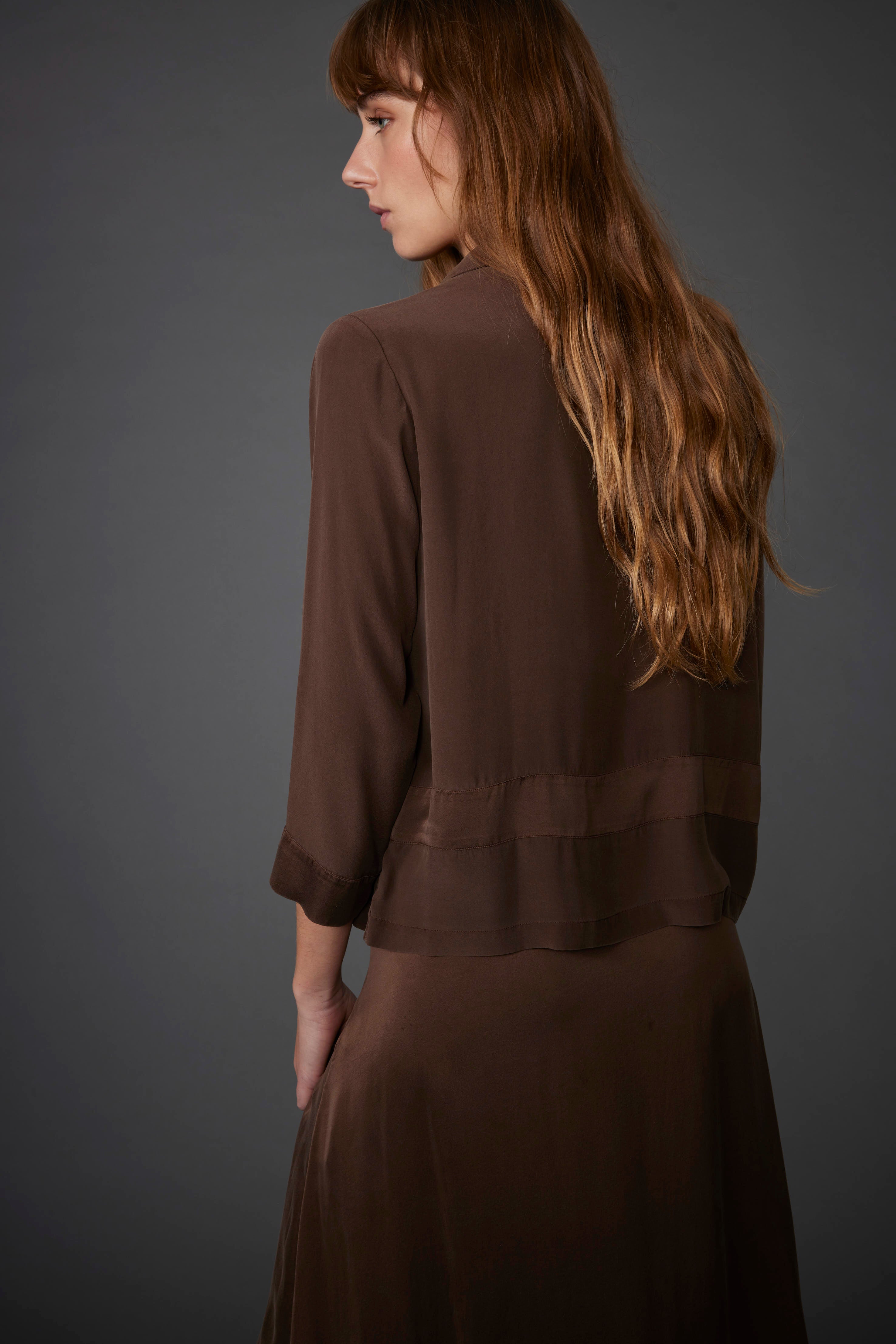 LONG DRESS COMBI SILK
