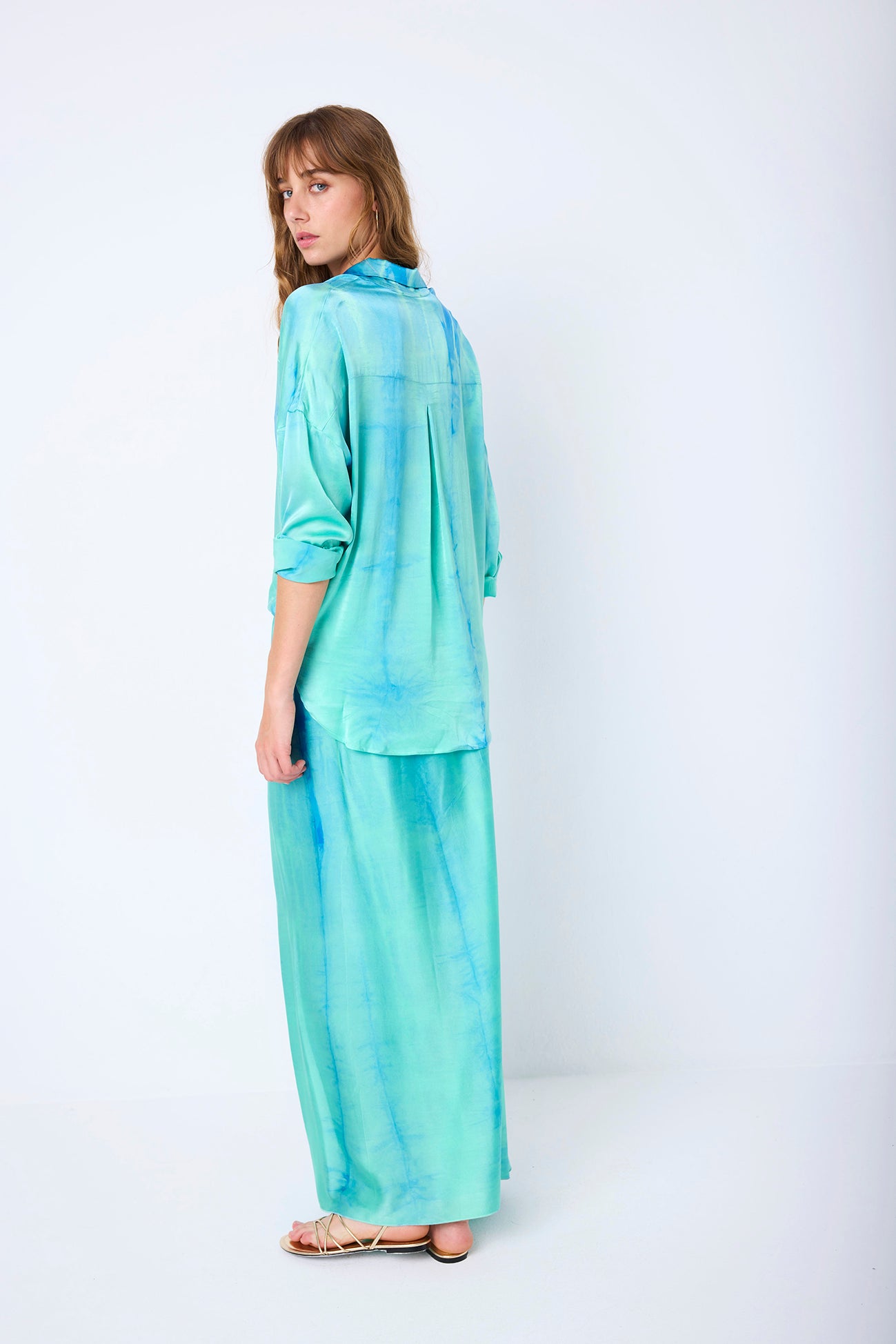 LONG SKIRT SILK BICOLOR