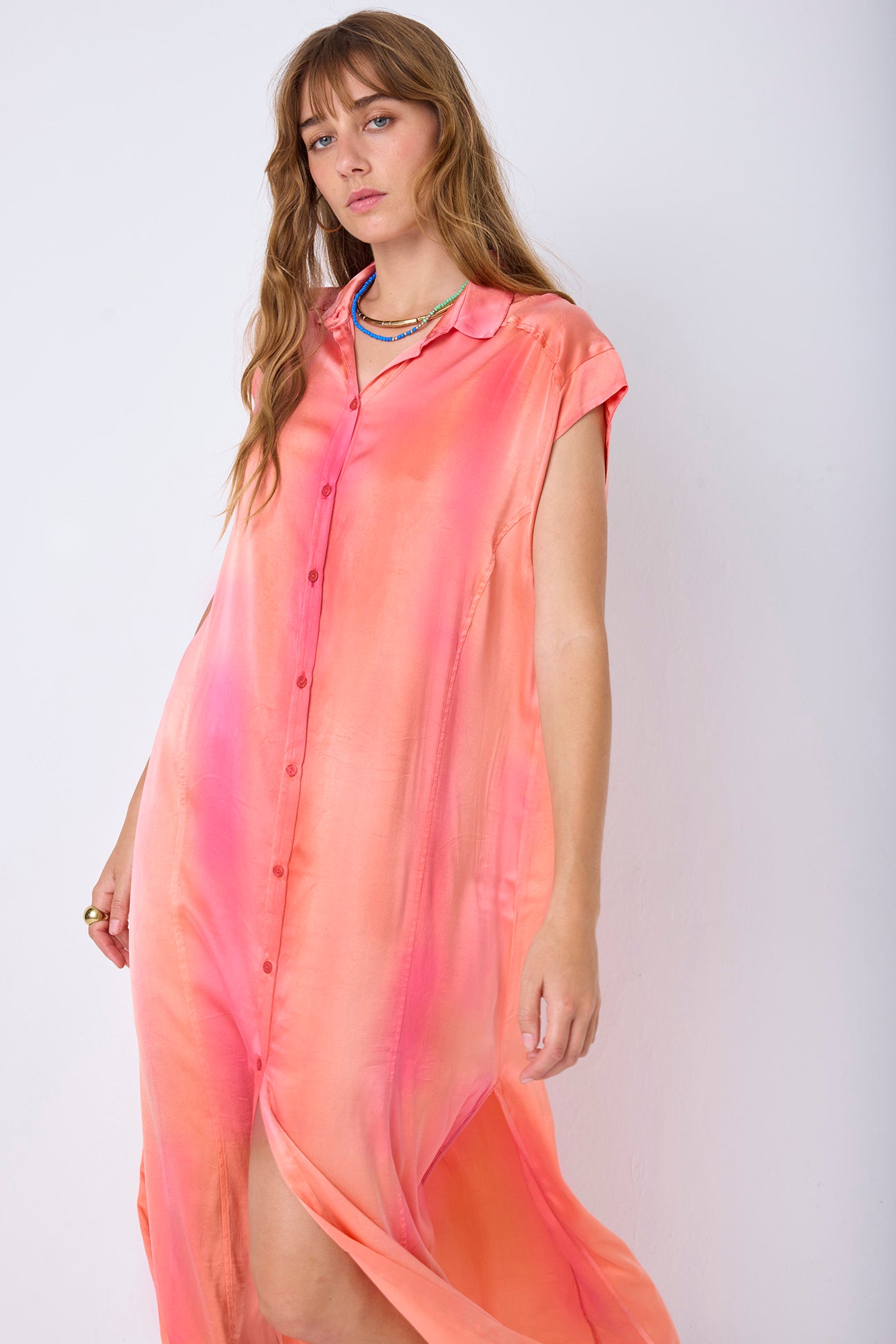 LONG DRESS SM SILK BICOLOR