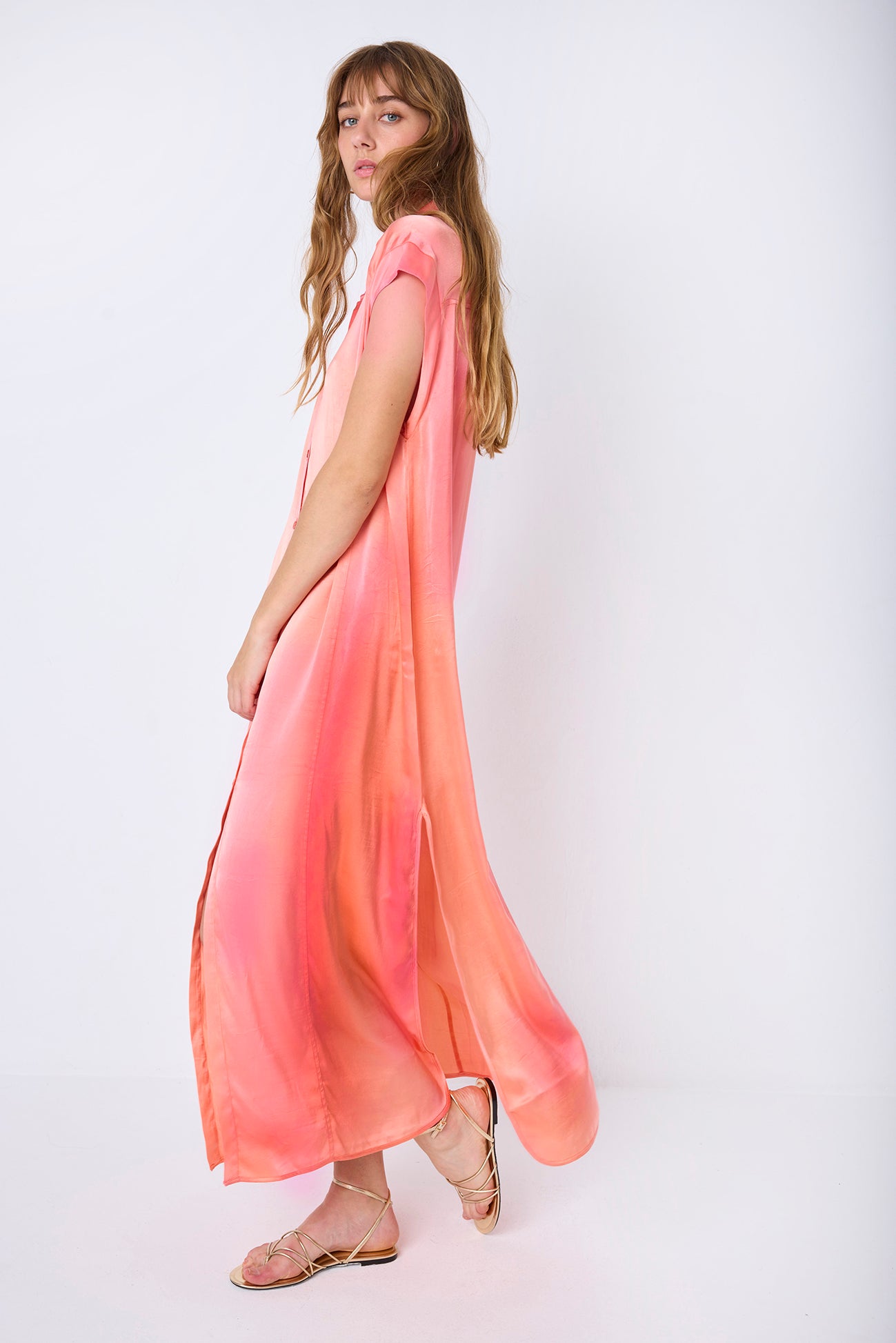 LONG DRESS SM SILK BICOLOR