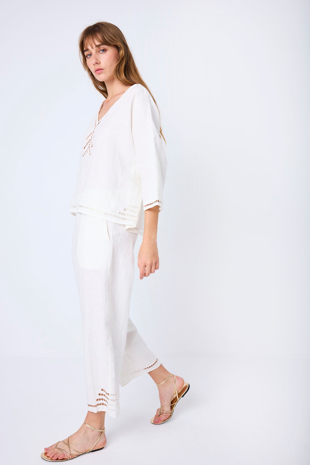 PANTS LINEN BRODERIE