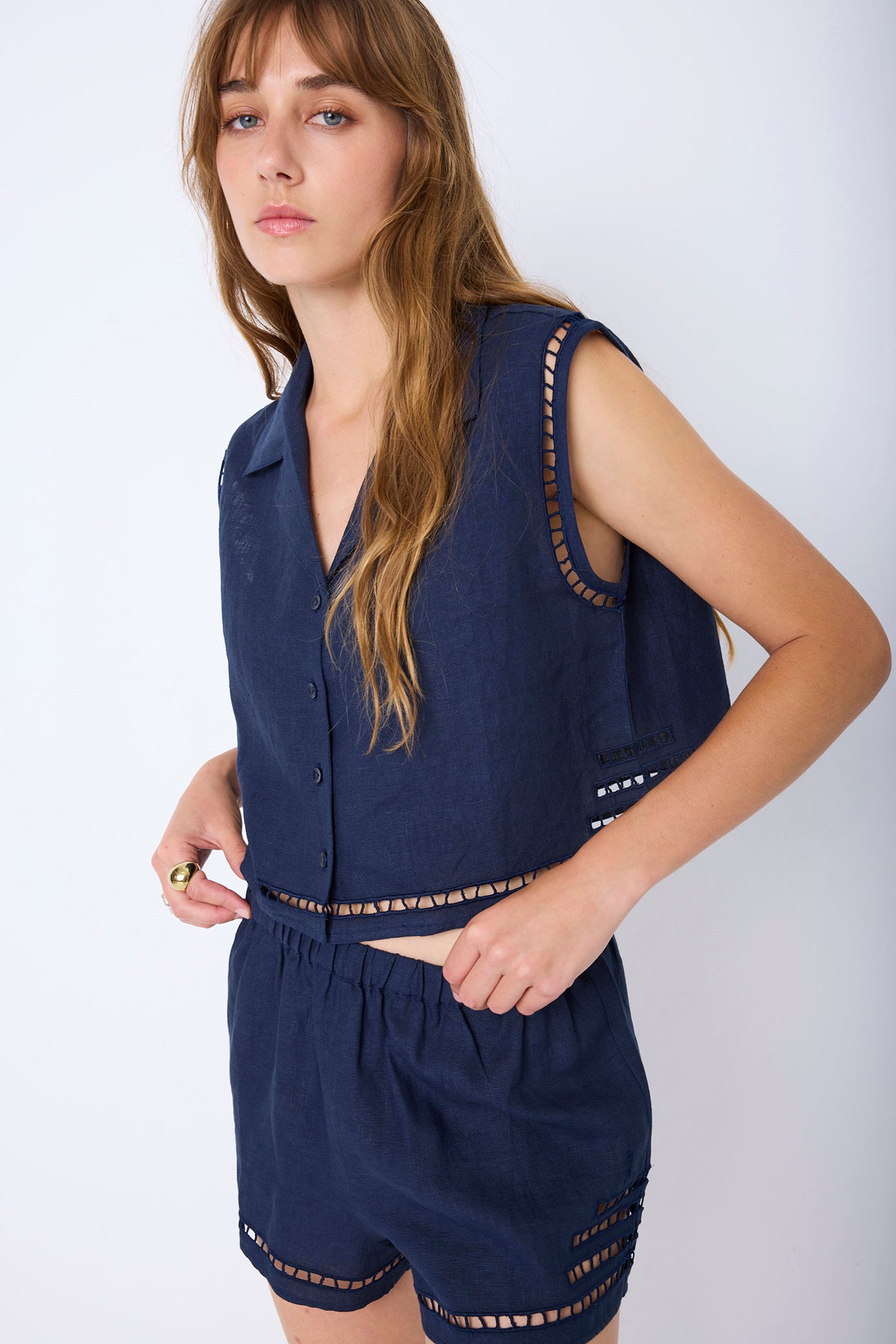 SHIRT SM LINEN BRODERIE