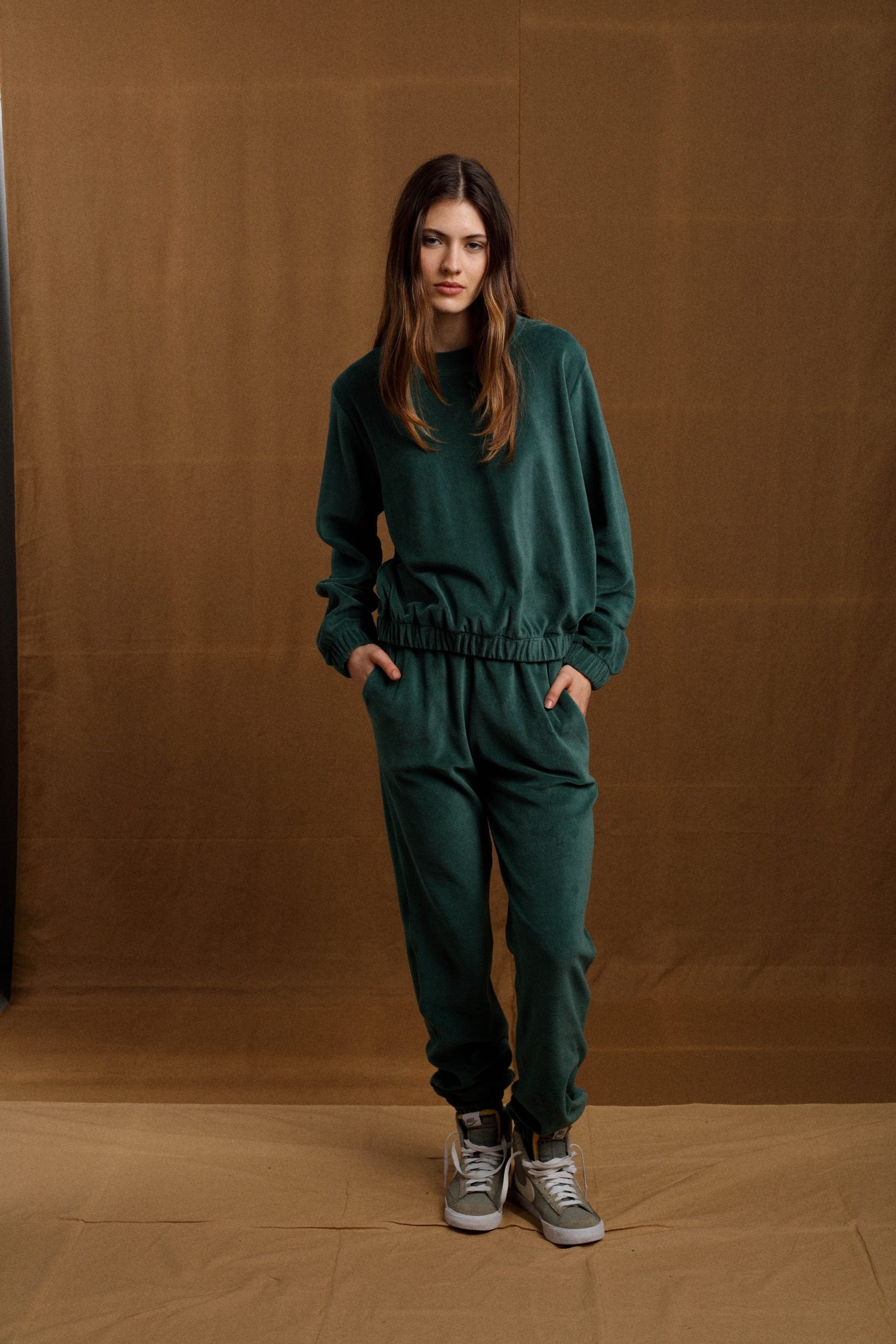 Pants Velvet Verde oscuro, M