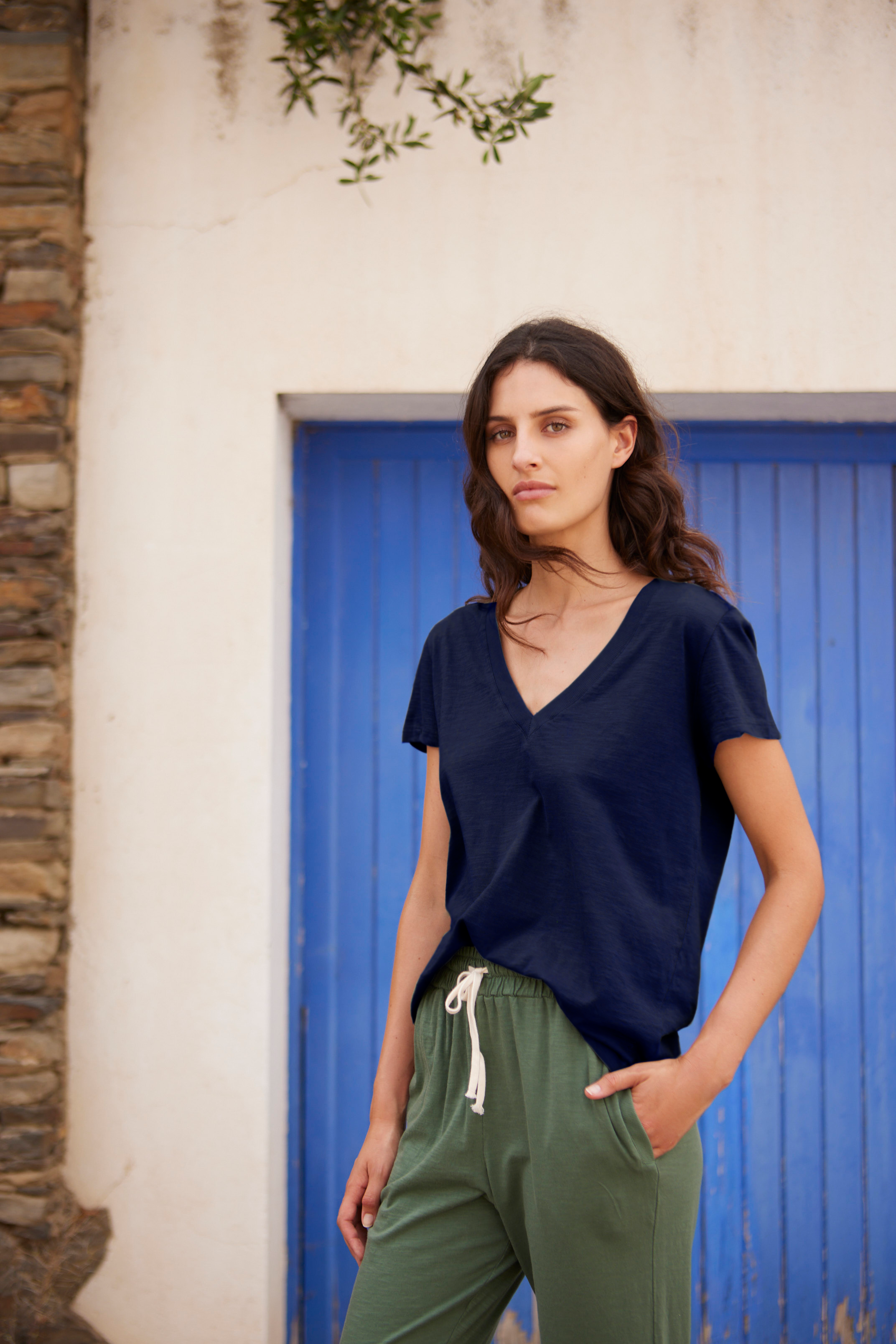 T-shirt manga corta Cotton Navy, L