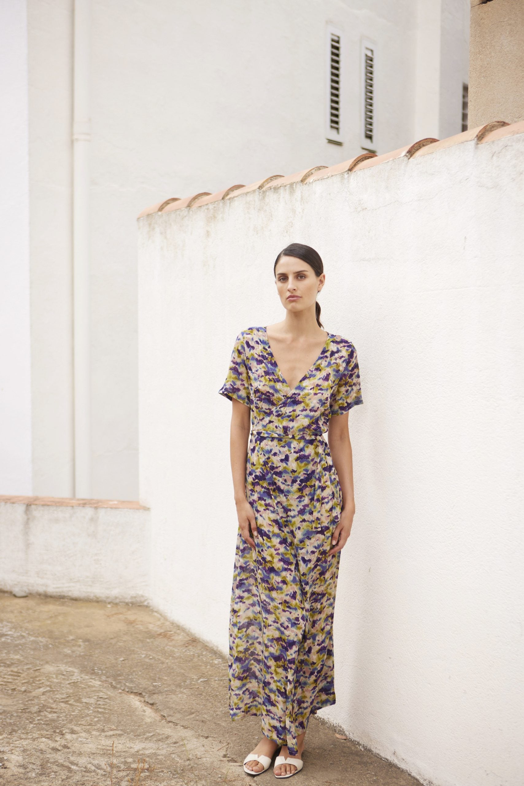 Vestido cruzado Print Lavanda Rose, L