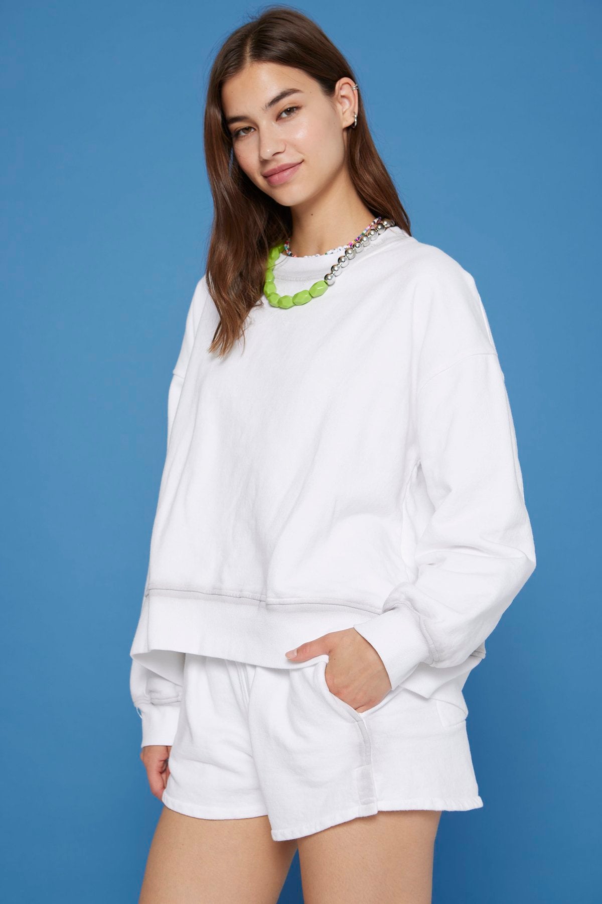 Short Sweatshirt Felpa Spray M, Blanco