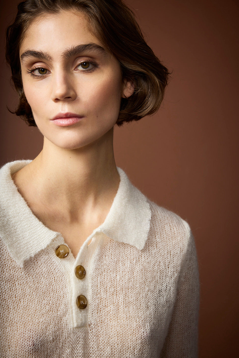 AUDREY POLO MOHAIR KNIT