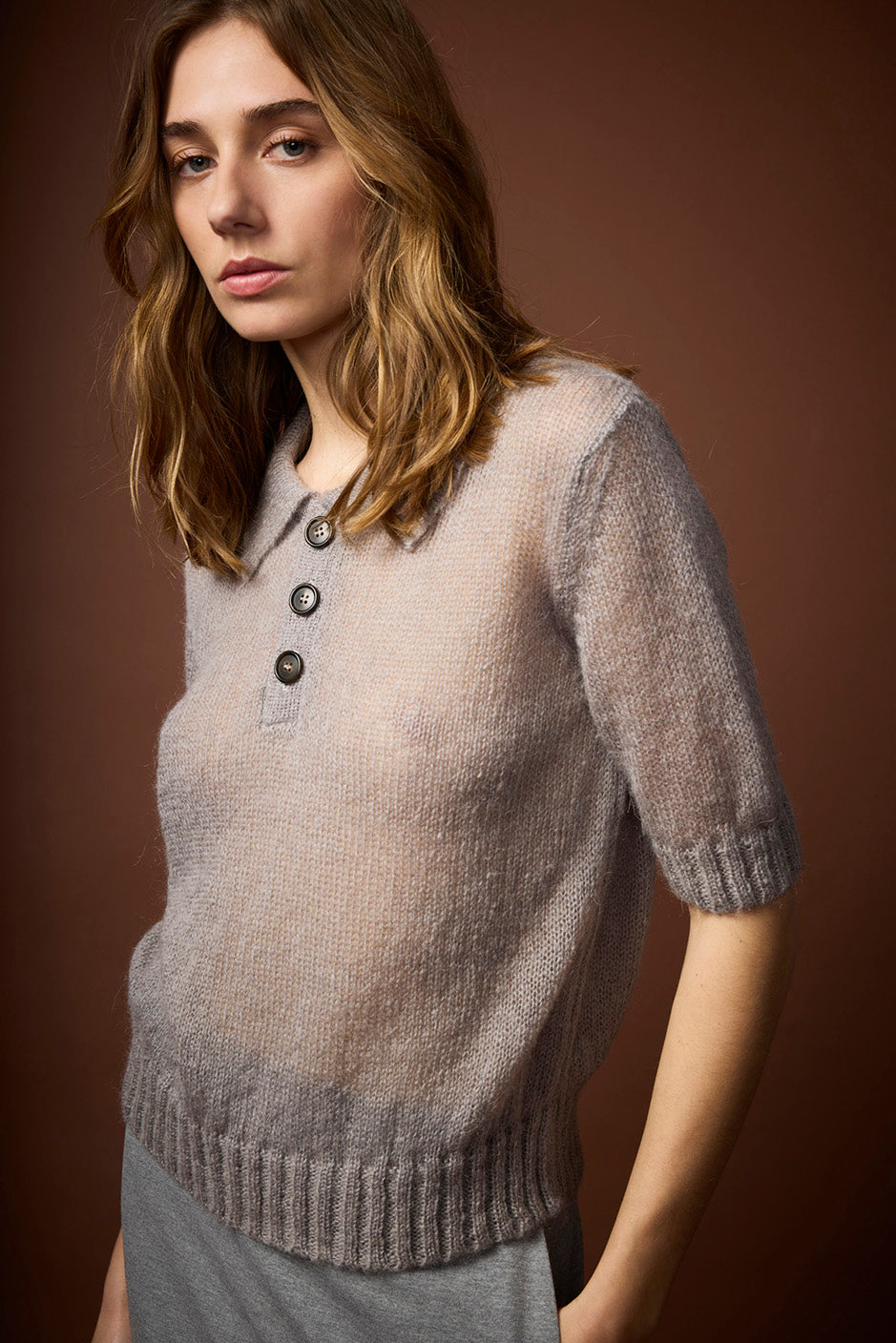 AUDREY POLO MOHAIR KNIT