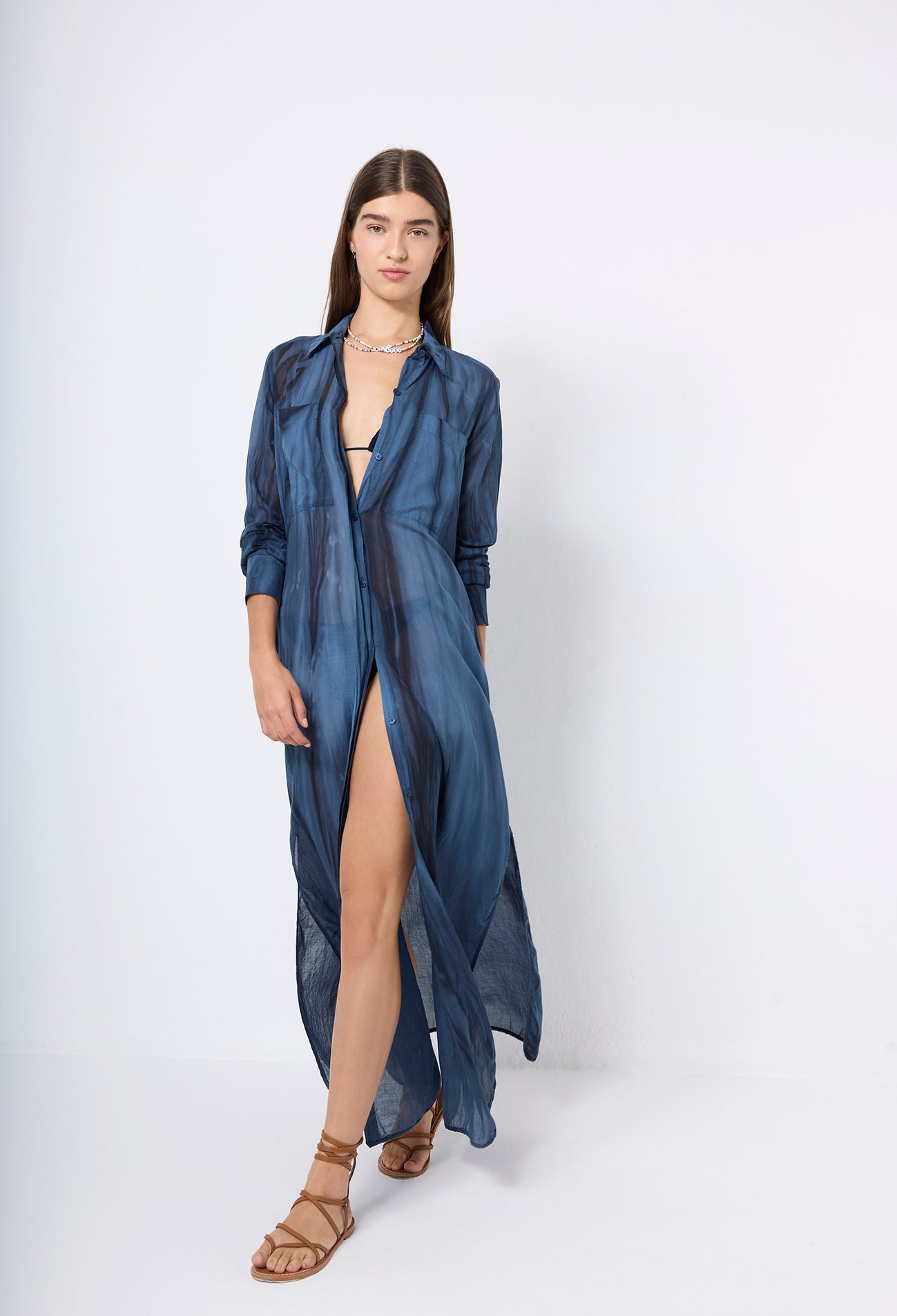 LONG DRESS VOILE BICOLOR