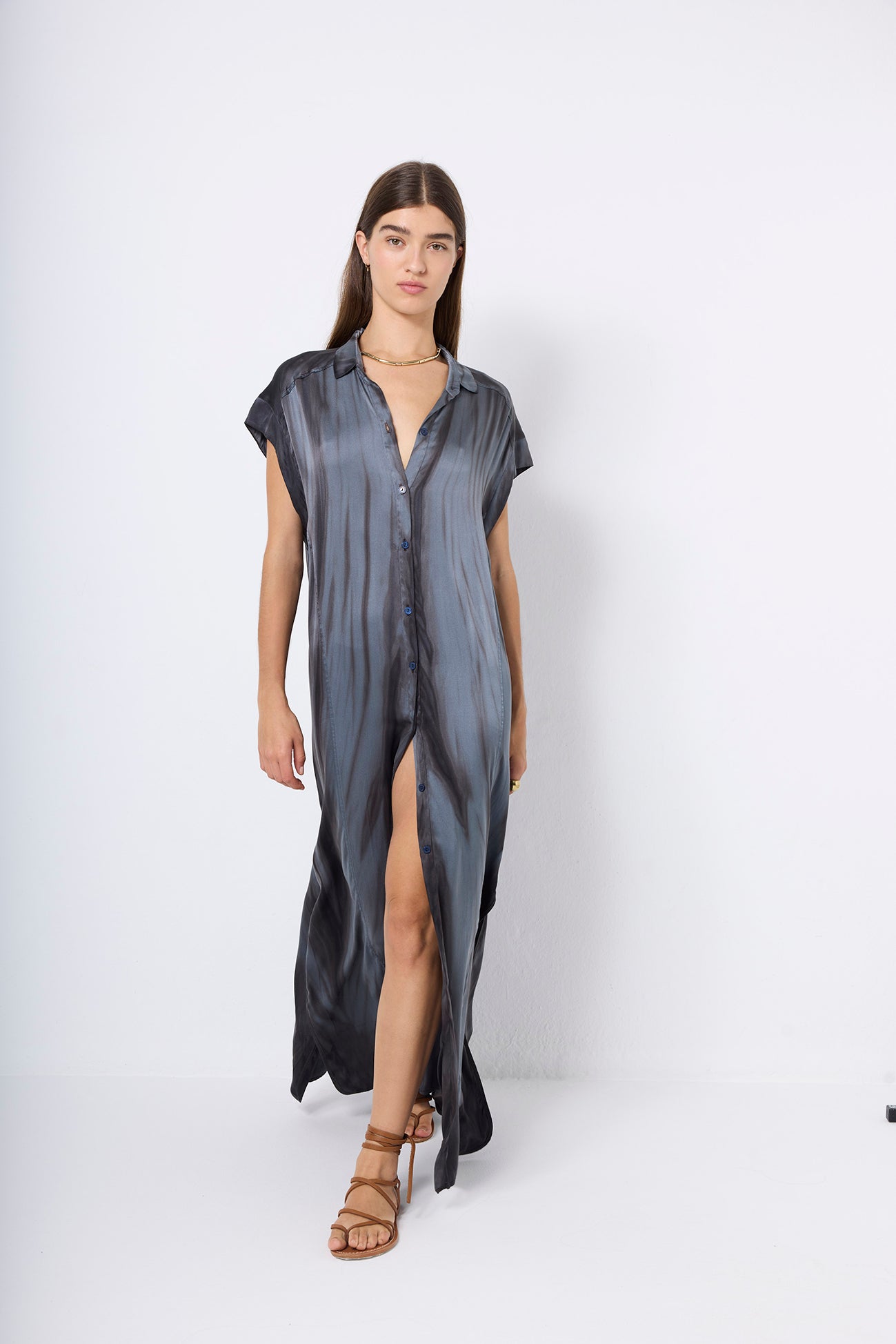 LONG DRESS SM SILK BICOLOR