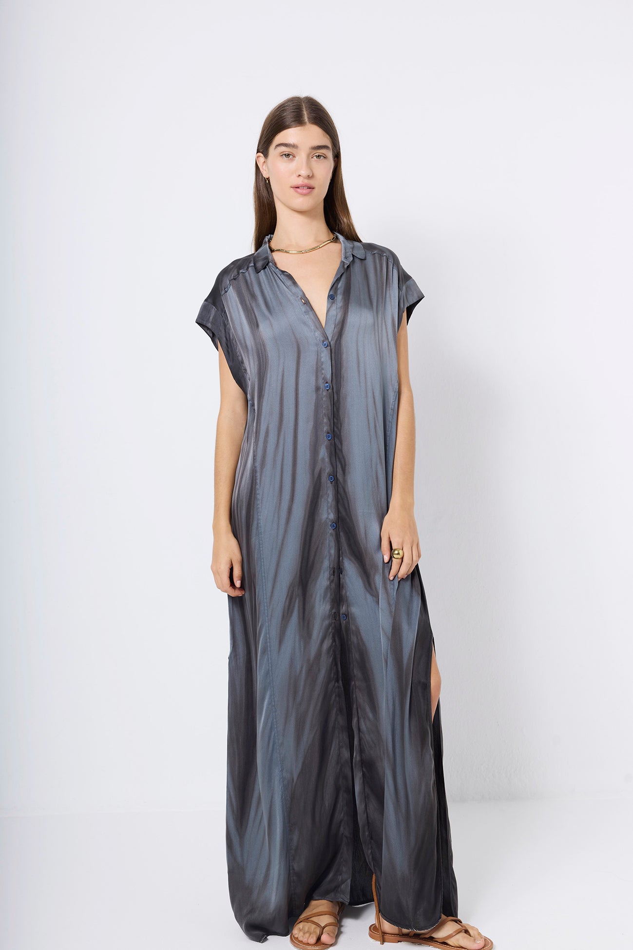 LONG DRESS SM SILK BICOLOR