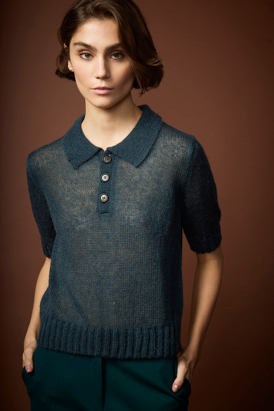 AUDREY POLO MOHAIR KNIT