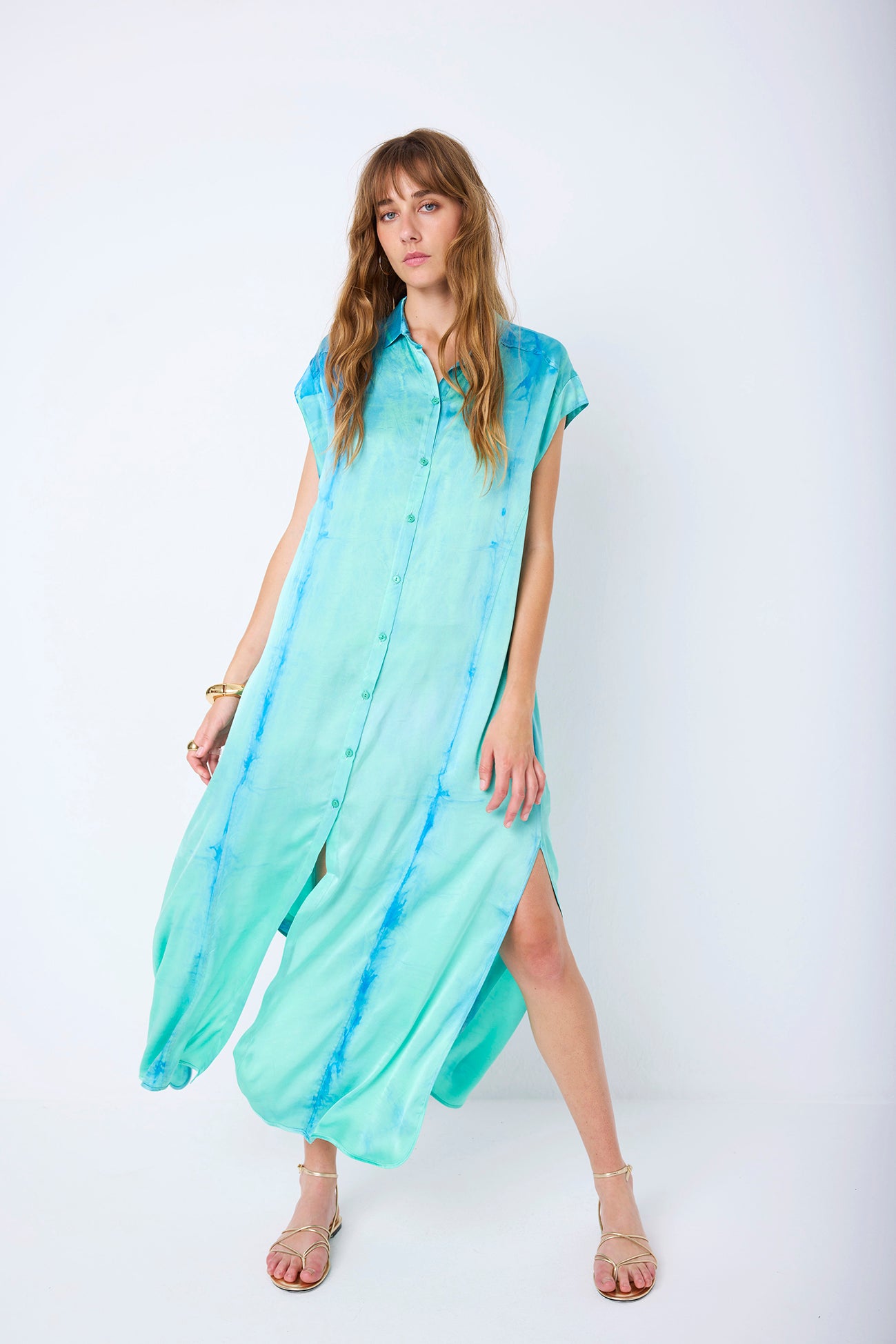 LONG DRESS SM SILK BICOLOR