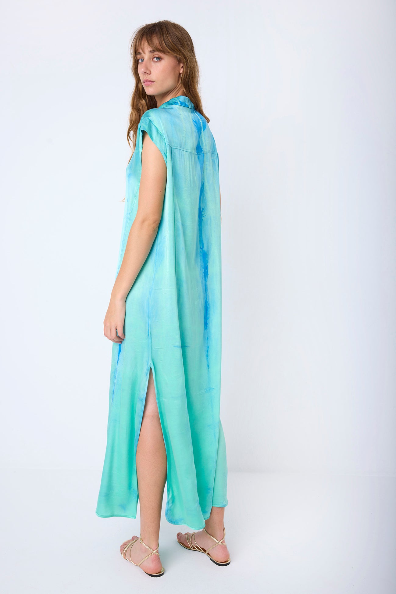 LONG DRESS SM SILK BICOLOR