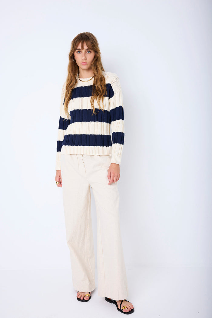 WIDE PANTS LINEN COTTON