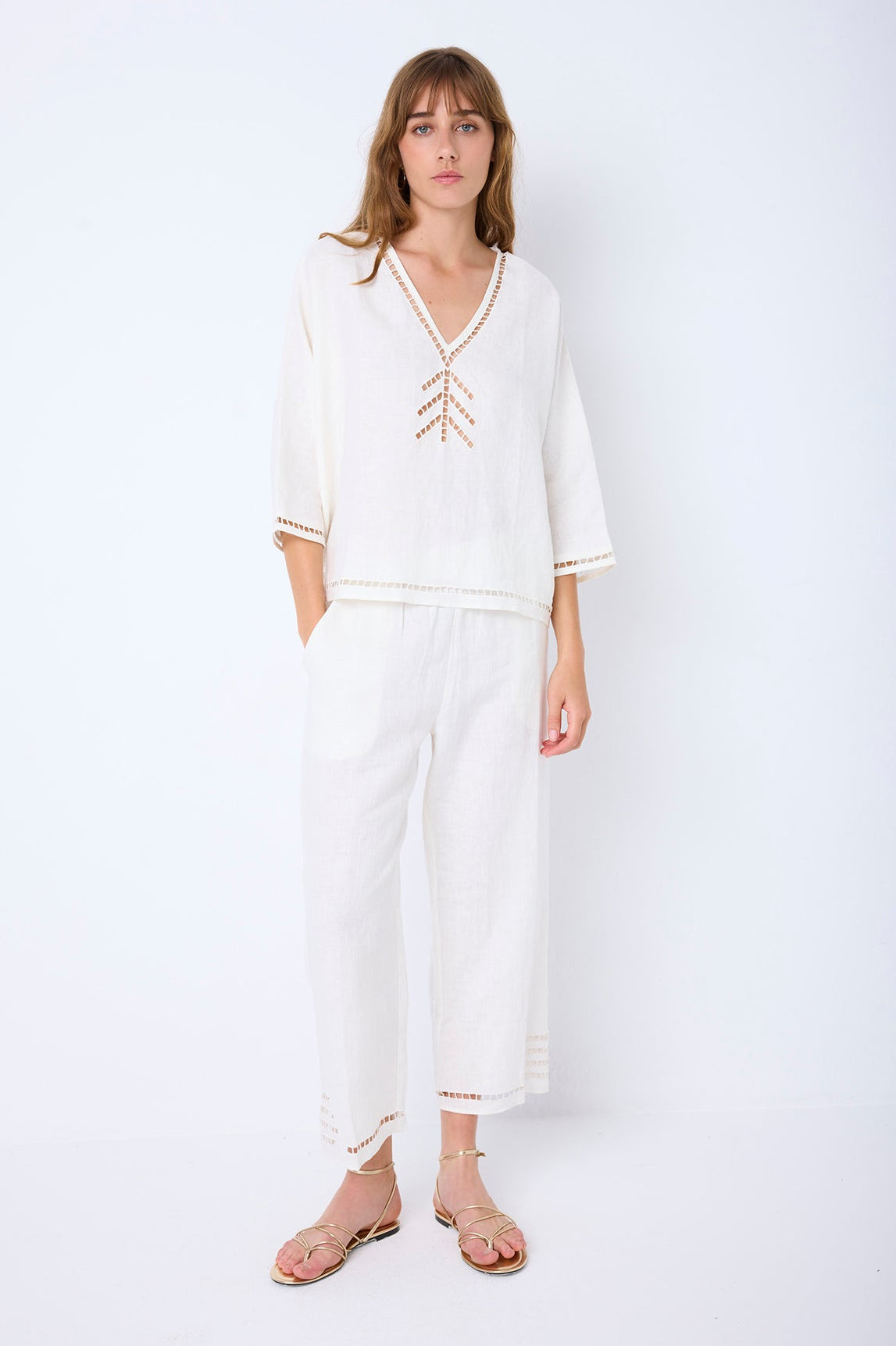 PANTS LINEN BRODERIE