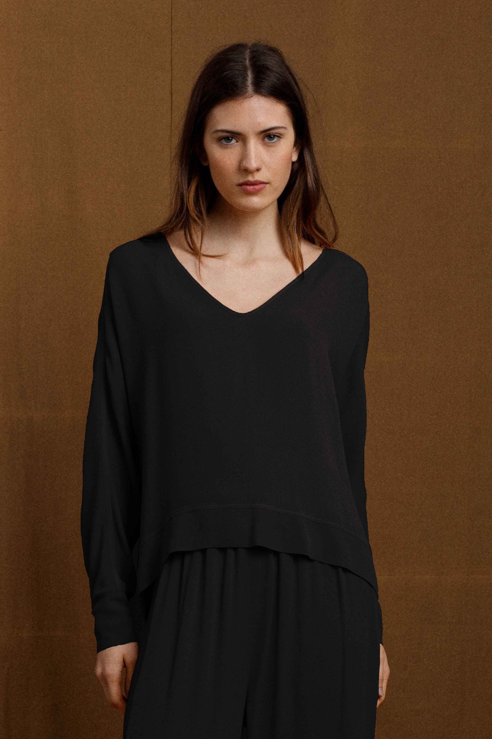 Crepe Blouse Negro, M