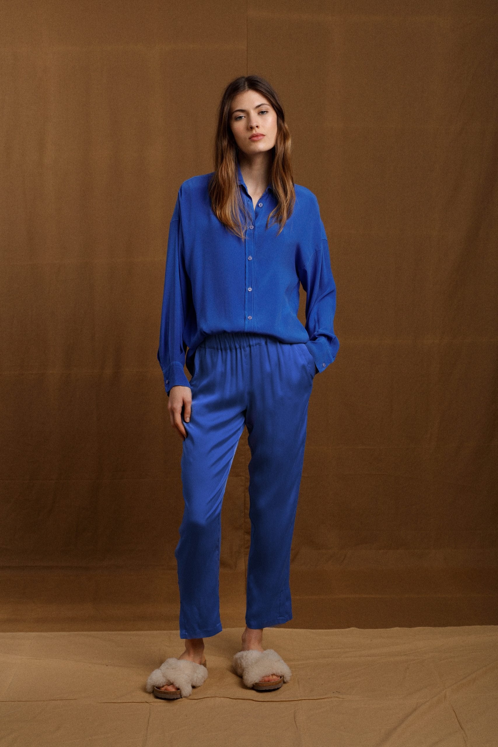Silk Shirt Blue, S