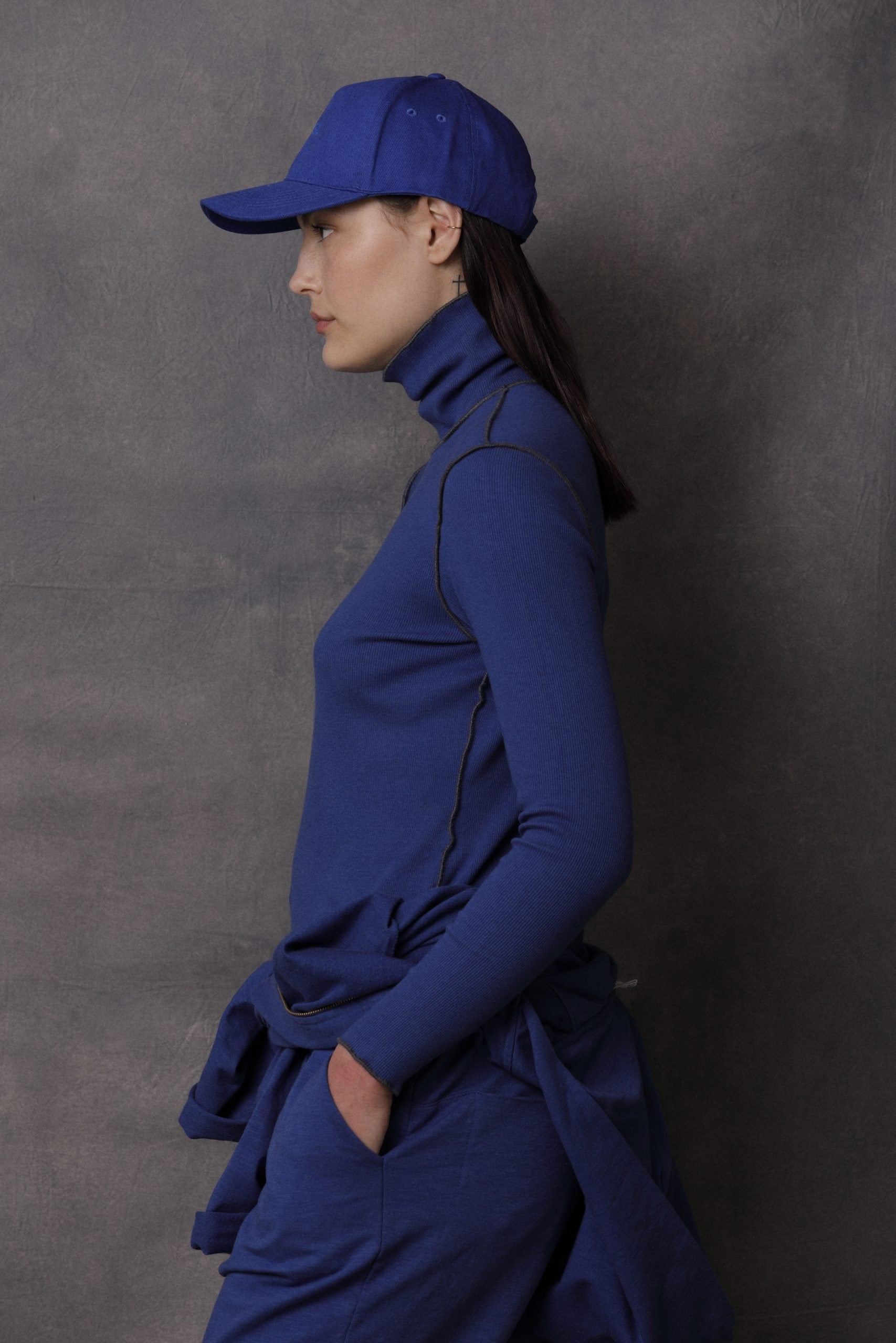Turtleneck T-shirt Ribb Electric blue, L