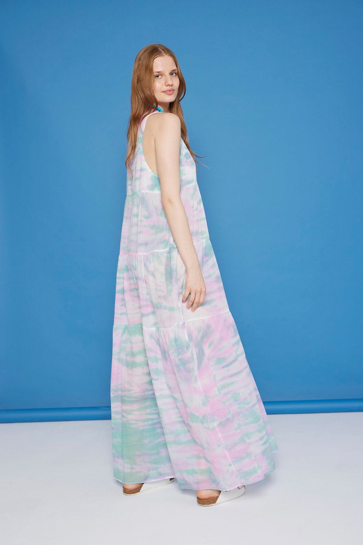 Voile Ruffle Dress Aquarela
